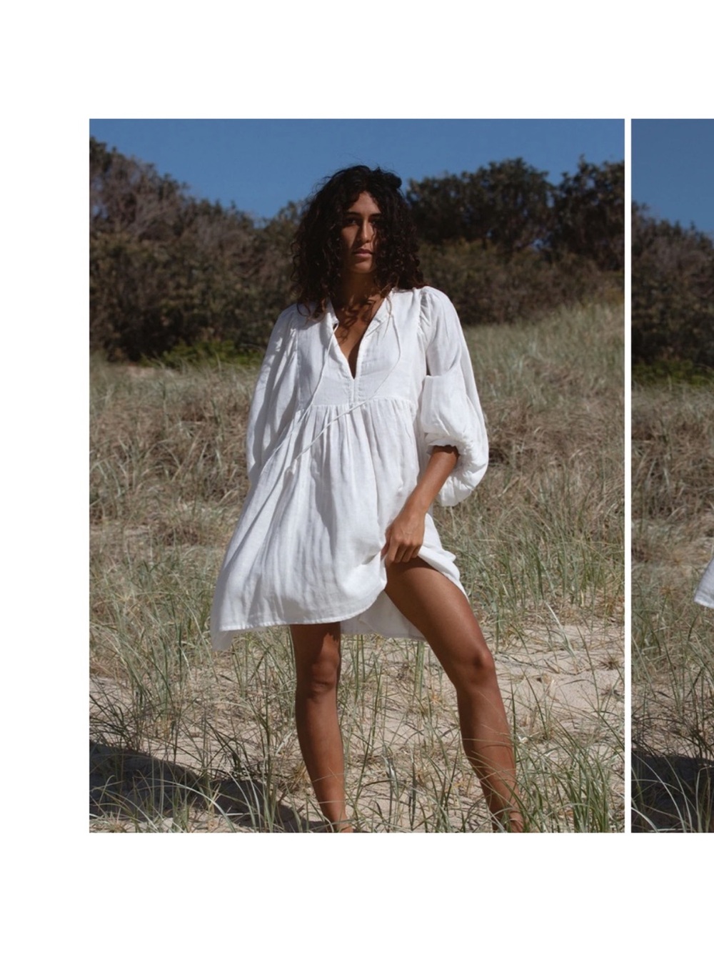 Daughters of India Kyra mini dress white gauze Size XS